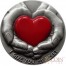 Niue Island I GIVE YOU MY HEART Silver COIN OF LOVE $5 MAX Relief 2016 Antique finish Hand Painted red glossy heart element 3 oz